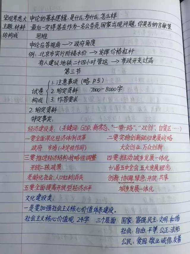 行測80分，申論70分，公考牛人筆記分享！