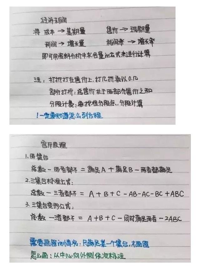 行測公式記不??？學霸幾張筆記就搞定了！